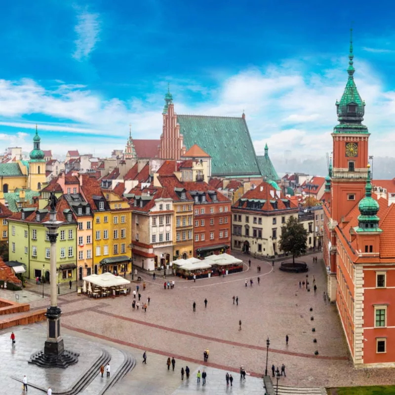 Panoramic view of Warsaw in a summer day n Poland