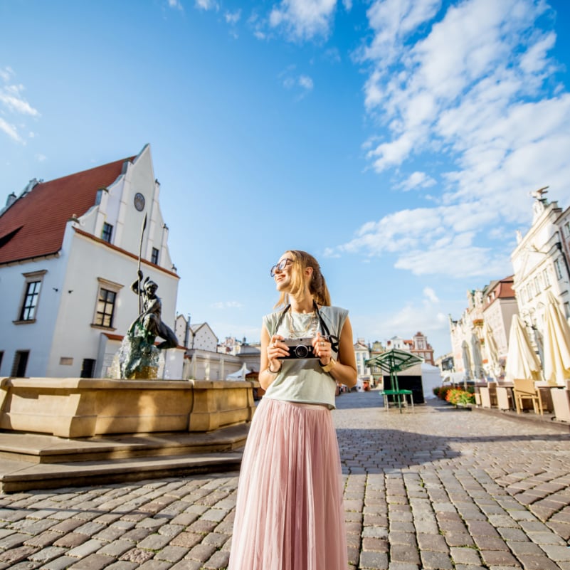 Woman in poland street