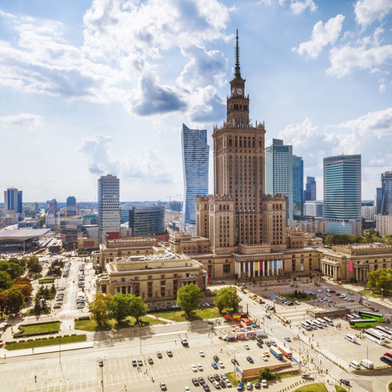 palace of culture in the Polish capital Warsaw