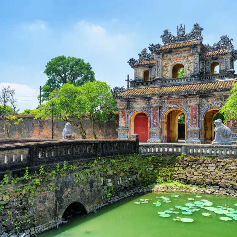 Old vietnamese temple by the water