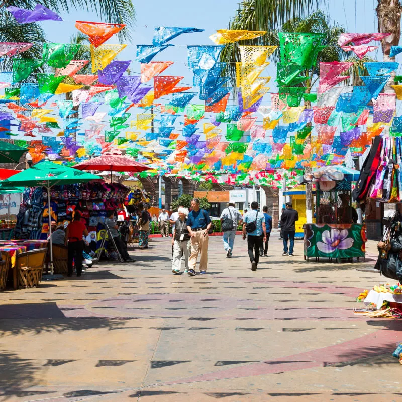 vibrant street in Tijuana 