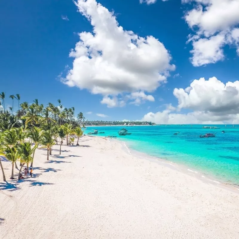 Aerial View Of Punta Cana, The Dominican Republic, Caribbean Sea