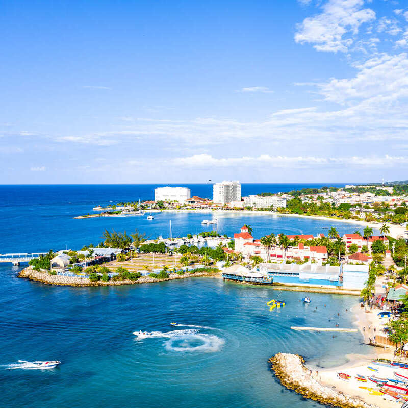 Aerial View Of The Resort Zone In Ocho Rios, Jamaica, Caribbean Sea