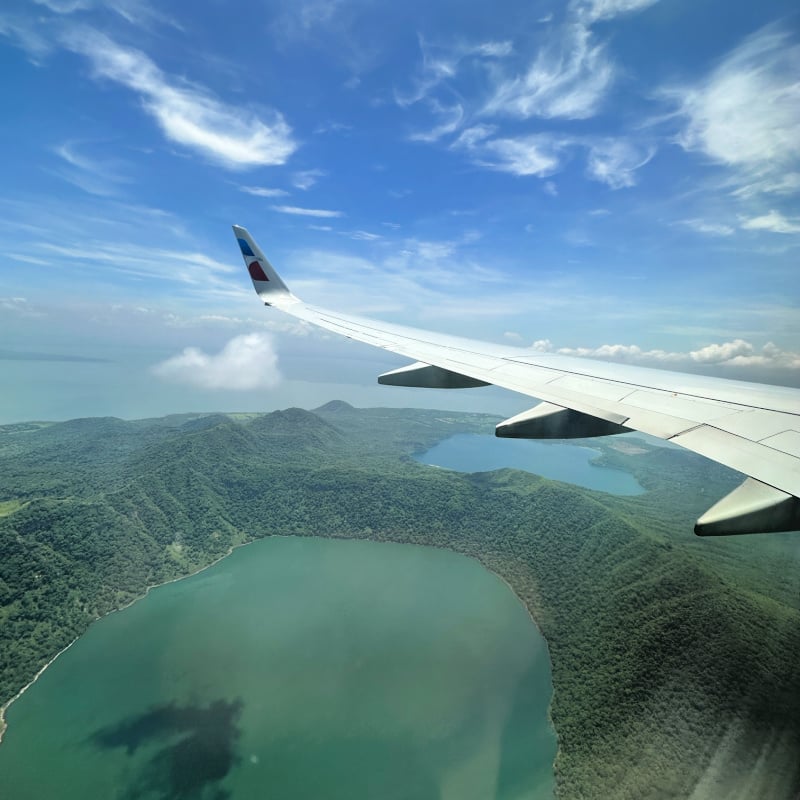 Flying into Managua airport in Nicaragua