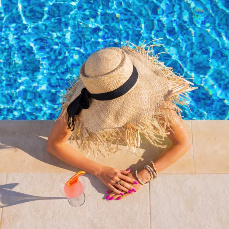 Woman at All Inclusive Resort, Unspecified Location