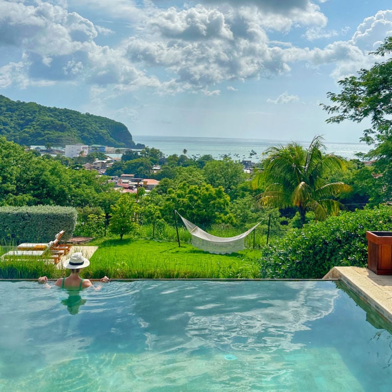 Woman in a pool in Nicaragua