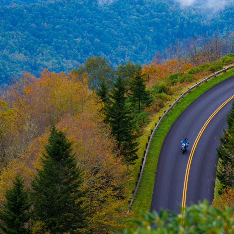 backroads through the smoky mountains in fall