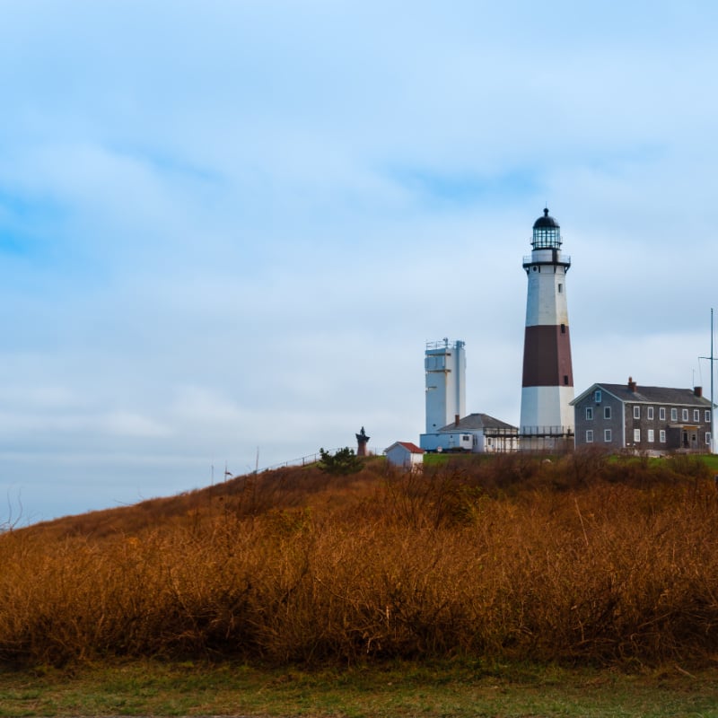 lighthouse in the hamptons in the fall