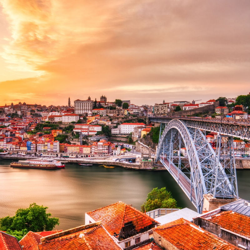 views of the porto bridge