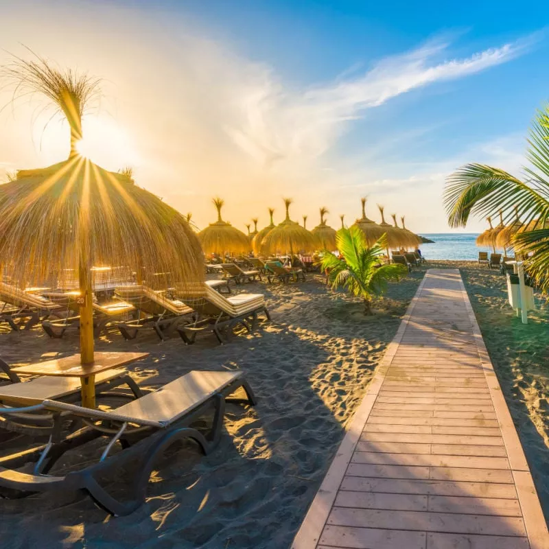 Beach of Fanabe at Adeje Coast Tenerife Canary Islands Spain