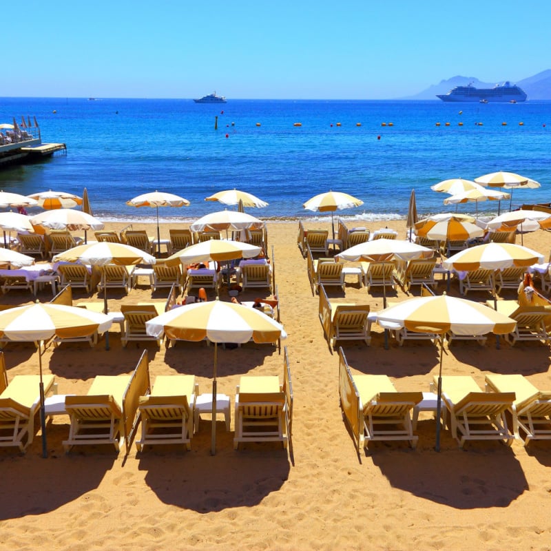 Beautiful beach in Cannes France 