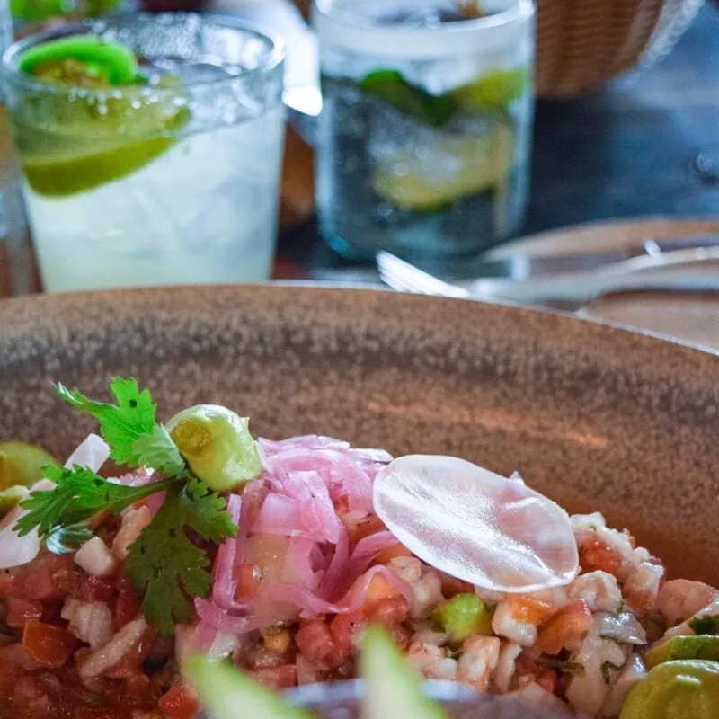 Ceviche Served In A Peruvian Restaurant