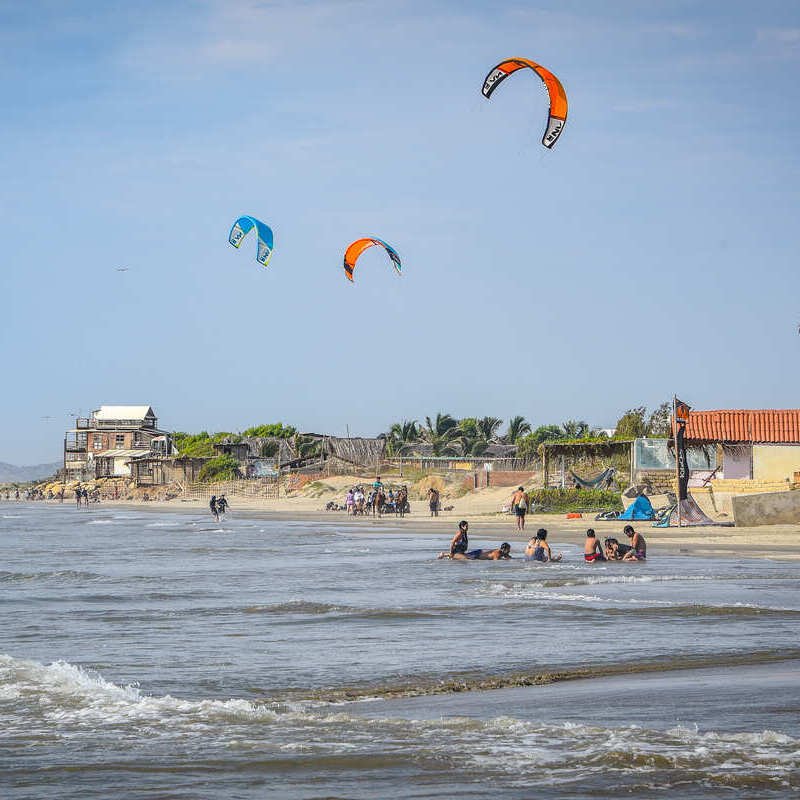 Surfer Town Mancora In The Pacific Coast Of Peru, South America