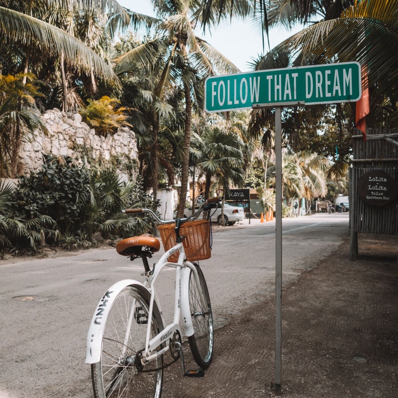 Landmark Tulum Follow That Dream Sign, Tulum, Mexican Caribbean, Mexico