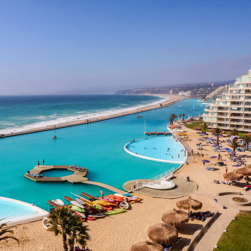 View Of A Resort Zone In Algarrobo, Chile, On The Pacific Coast, South America