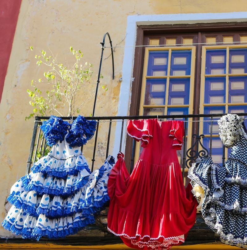 balcony with feria dress