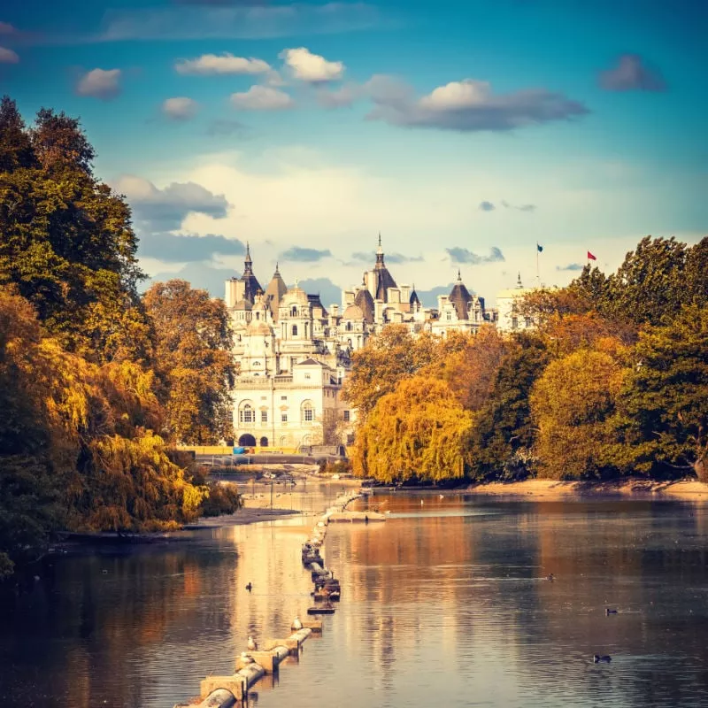 beautiful park in london in fall