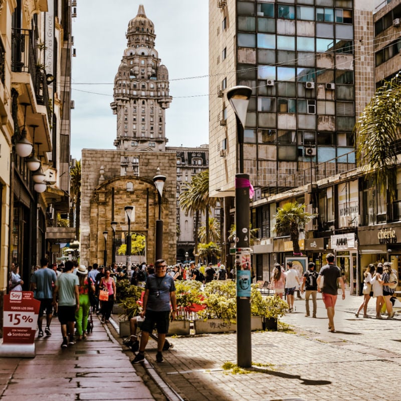 busy promenade in montevideo