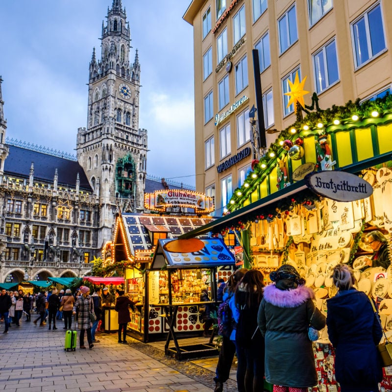 Christmas Market In Munich, Capital City Of Bavaria, Germany, Central Europe