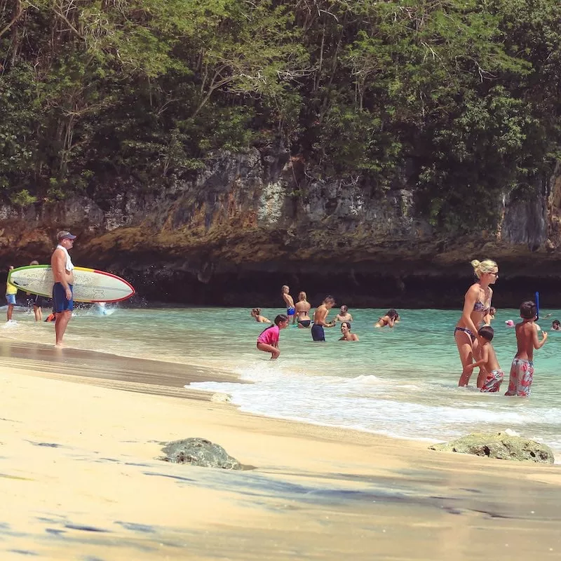 Travelers At The Beach In Bali, Indonesia, Southeast Asia