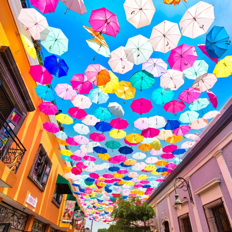 vibrant street of tlaquepaque