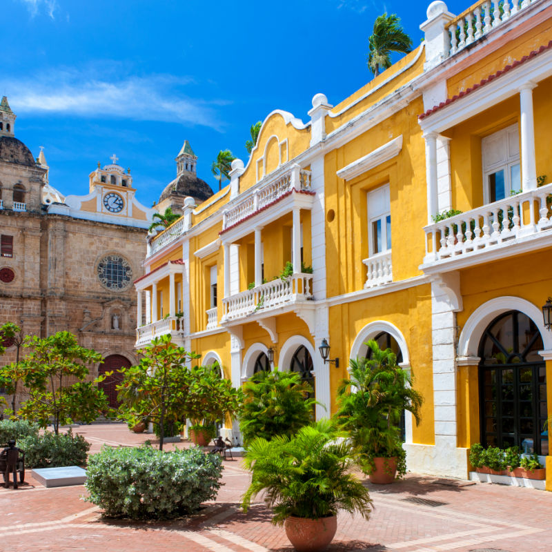 View Of A Street In Cartagena, Colombia, South America