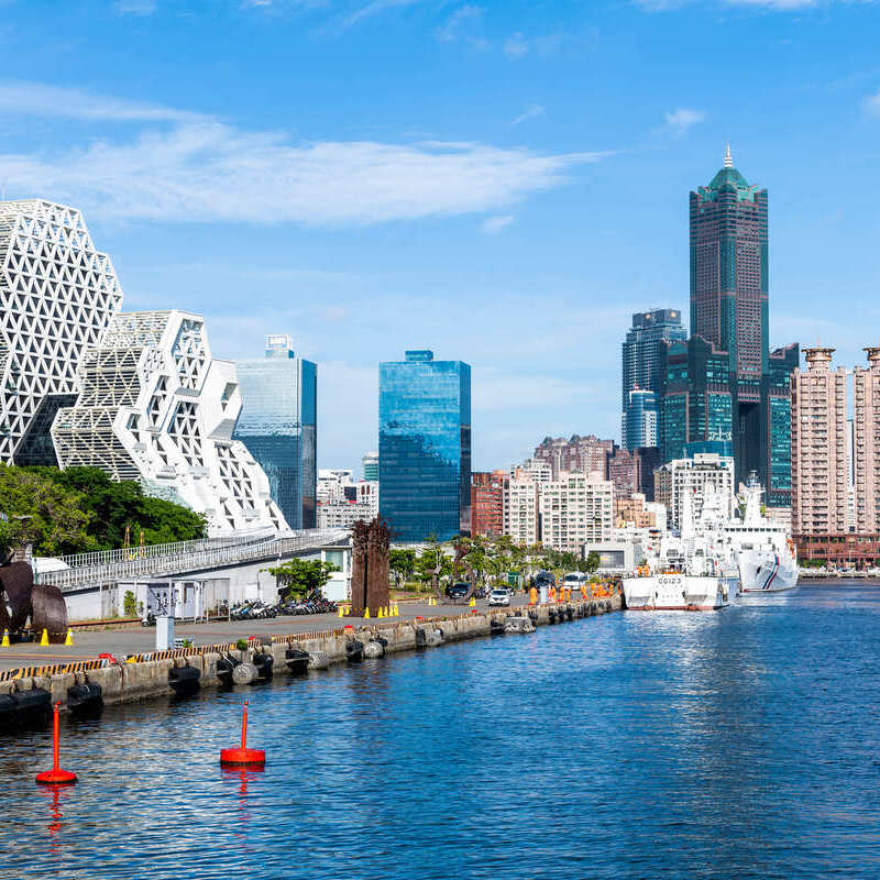 Modern Coastal City Of Kaohsiung In Taiwan, East Asia