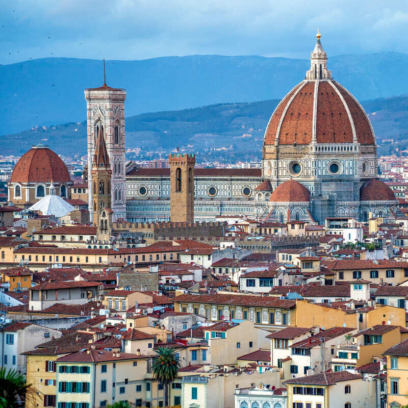 The Florence Duomo Seen From A Viewpoint Further Away From The Old Town, Florence, Tuscany, Southern Europe