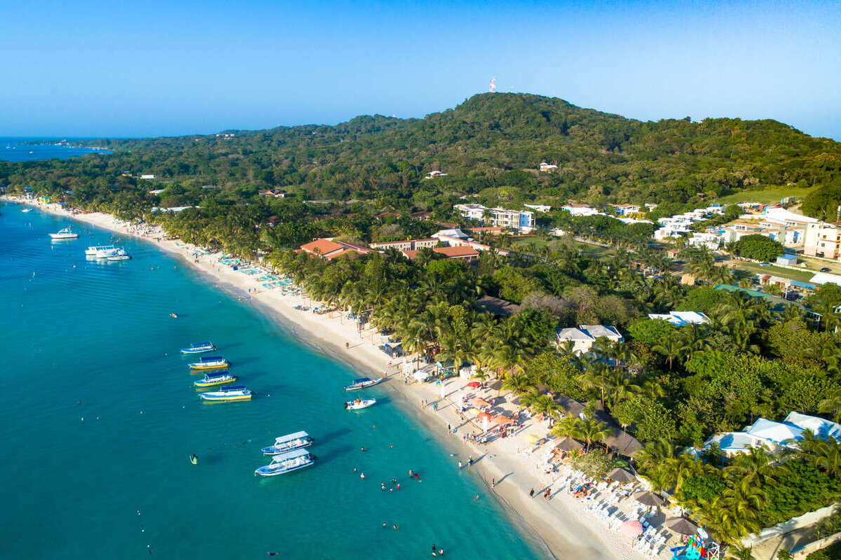 Aerial View Of Roatan, Honduras, Central America