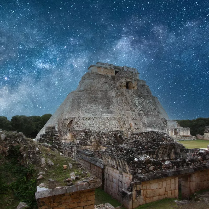 pyramid of uxmal in yucatan mexico