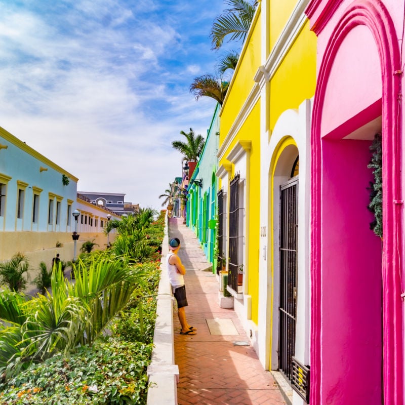 colorful buildings in mazatlan