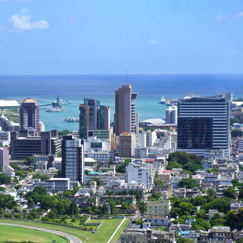 Aerial Panorama Of Port Louis, Mauritius, East Africa