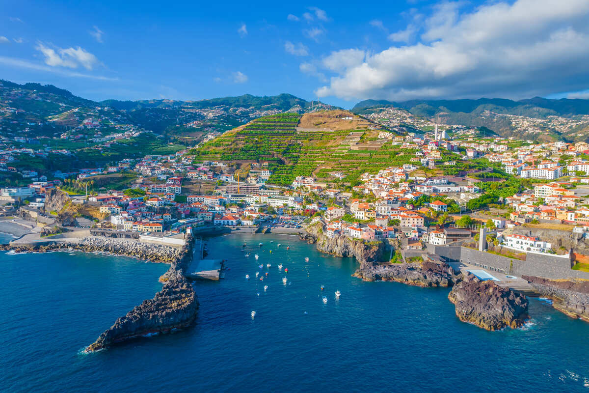 Aerial View Of Camara De Lobos In Madeira, Portugal, Southern Europe