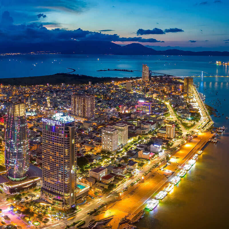 Aerial View Of Da Nang, A Coastal City In Central Vietnam, Southeast Asia