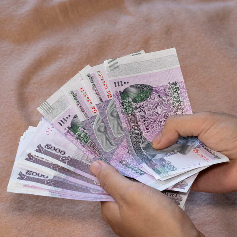 Cambodian Person Counting Notes, Cambodian Currency, Cambodia, Southeast Asia