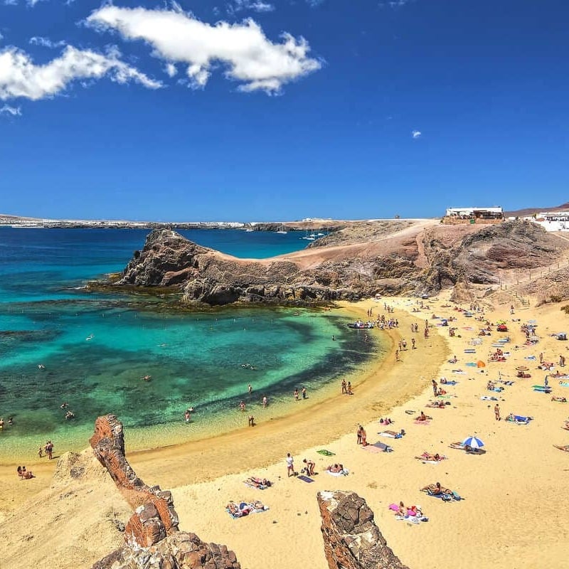 apagayo Beach In Lanzarote, Canary Islands, Spain