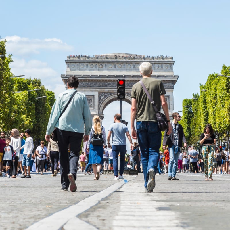 People walking along a street in Paris