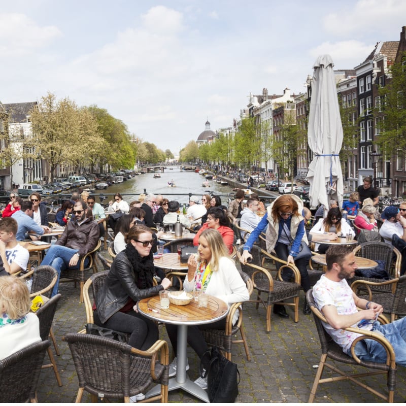 Street Cafe In Amsterdam, Netherlands