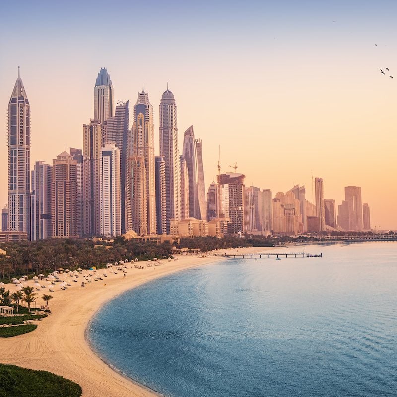 Sunset View Of Dubai Marina, United Arab Emirates, Middle East