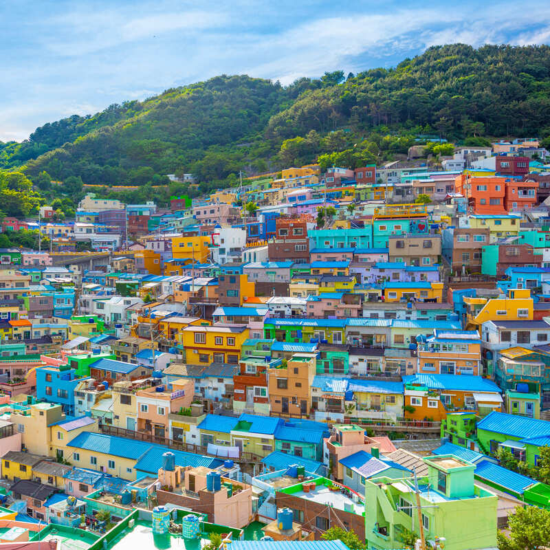 View Of The Artsy, Colorful Gamcheon Village In Busan, South Korea, East Asia