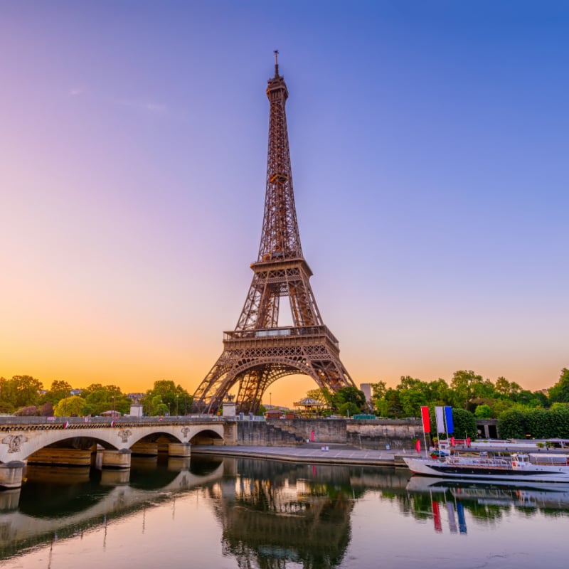 panoramic view of Eiffel Tower, Paris, France