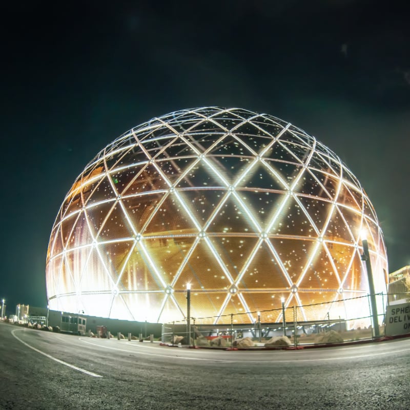 the sphere at night in las vegas nevada