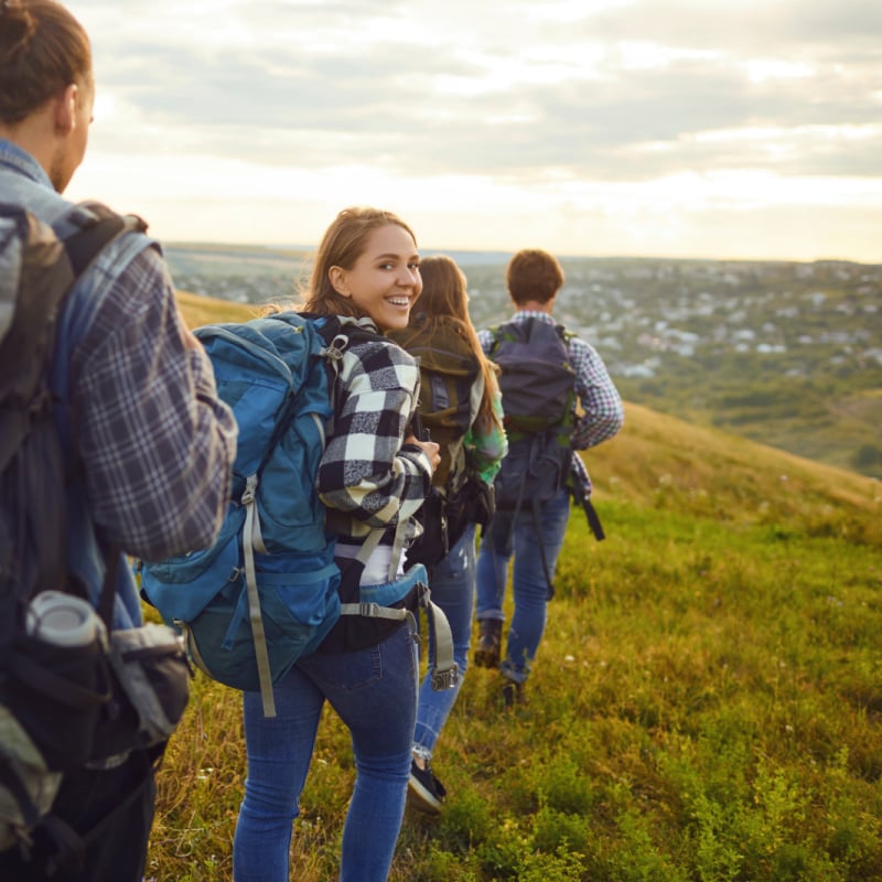 Woman on a Group Hike