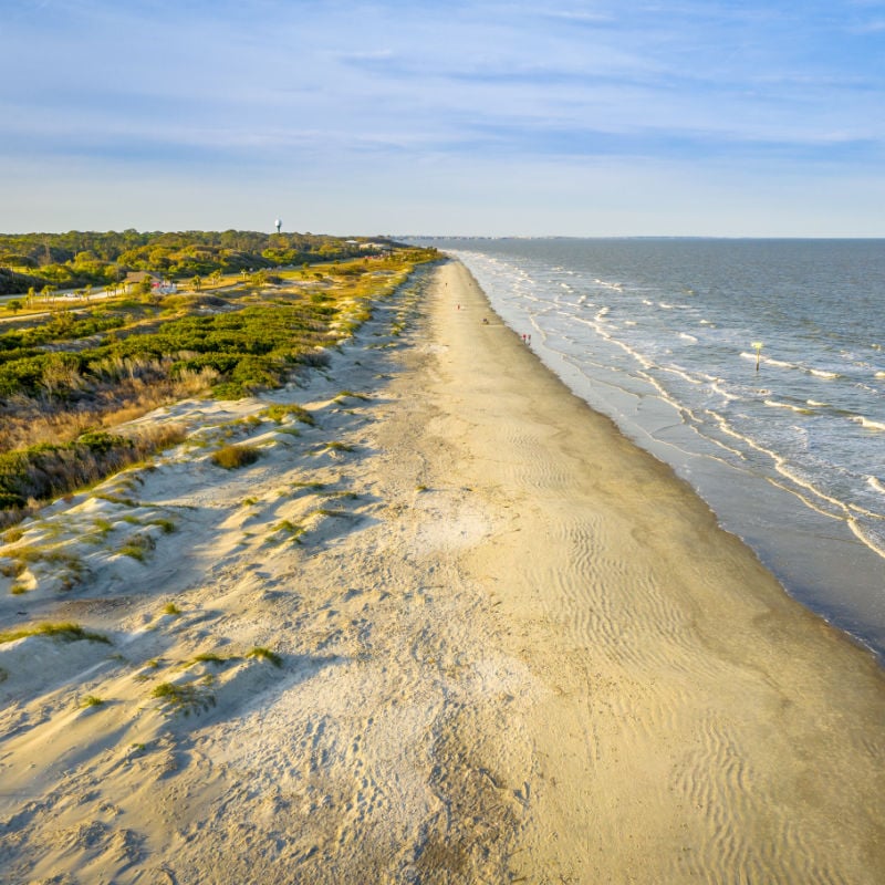 aerial view of jekyll island in georgia