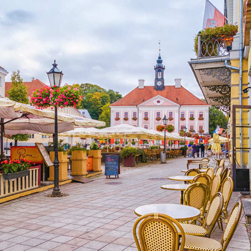 Central Square In Tartu, A City In Estonia, Eastern Europe, Baltic States