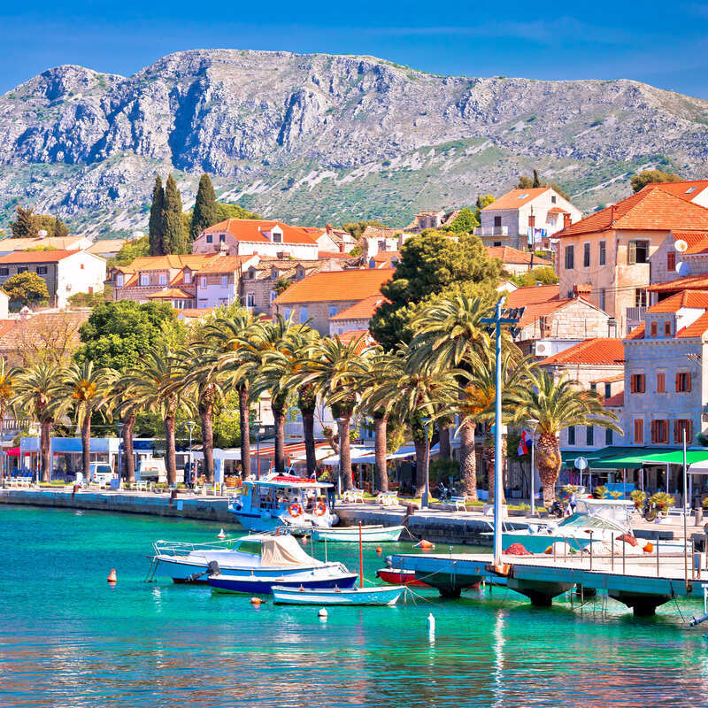 Quaint Marina In Cavtat, A Small Adriatic Village In The Dubrovnik-Neretva County Of Croatia, South Eastern Europe