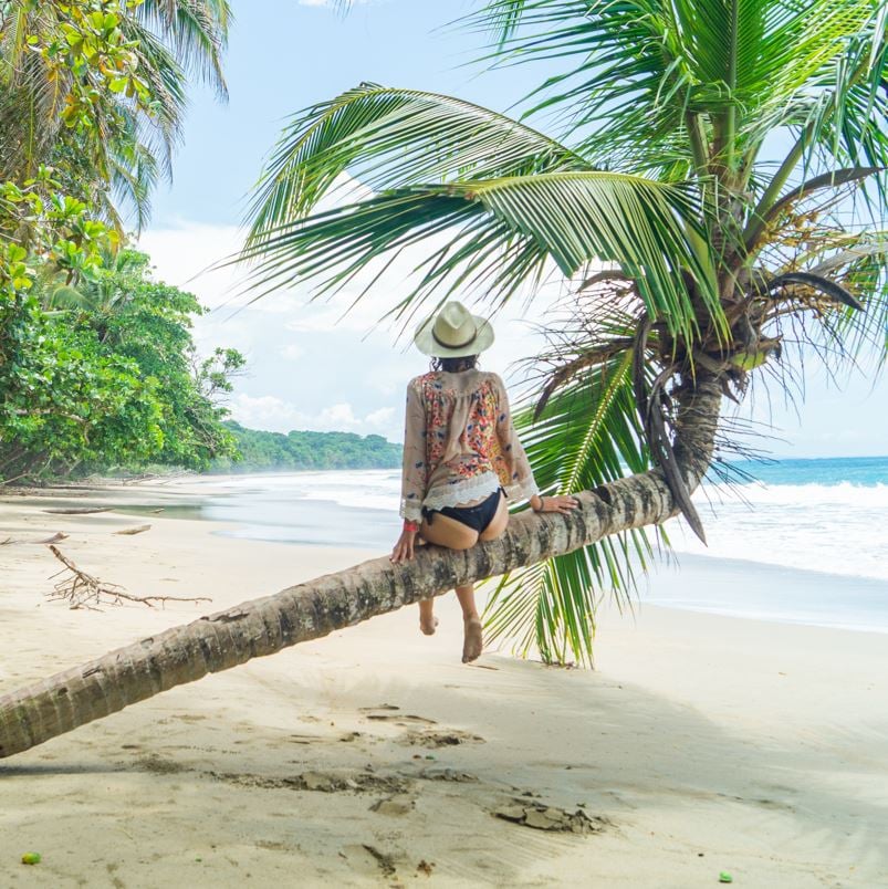 Woman on beach in costa rica