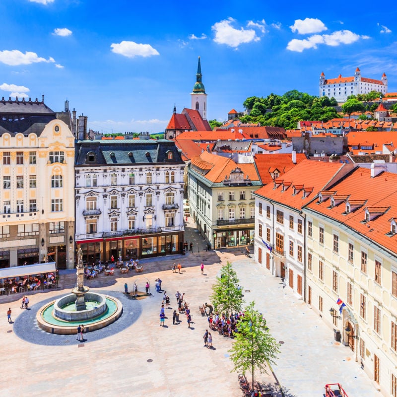 bratislava city center on nice day