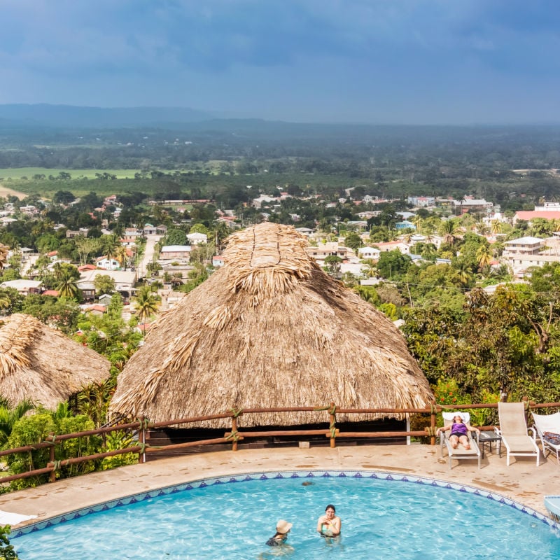 Hotel Pool In Belize, Central America