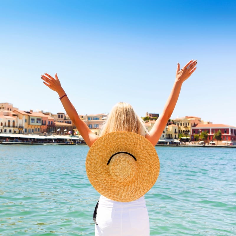 woman in Chania, Greece